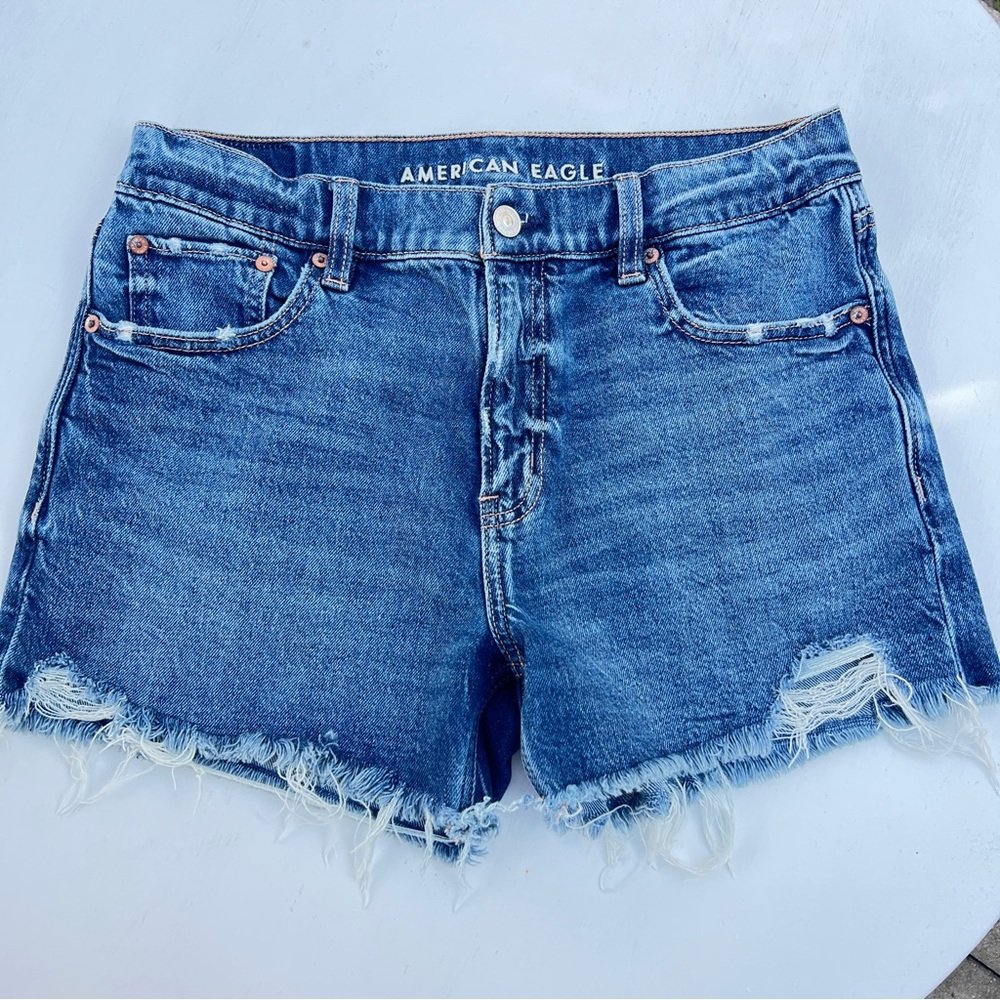 American Eagle Outfitters Distressed Blue Jean Shorts